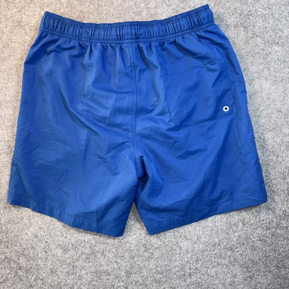 Speedo Swim Trunks Medium Blue Solid Mesh Lined Polyester